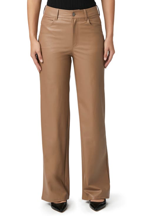 Sasha Coated High Waist Wide Leg Jeans (Burnt Sugar)