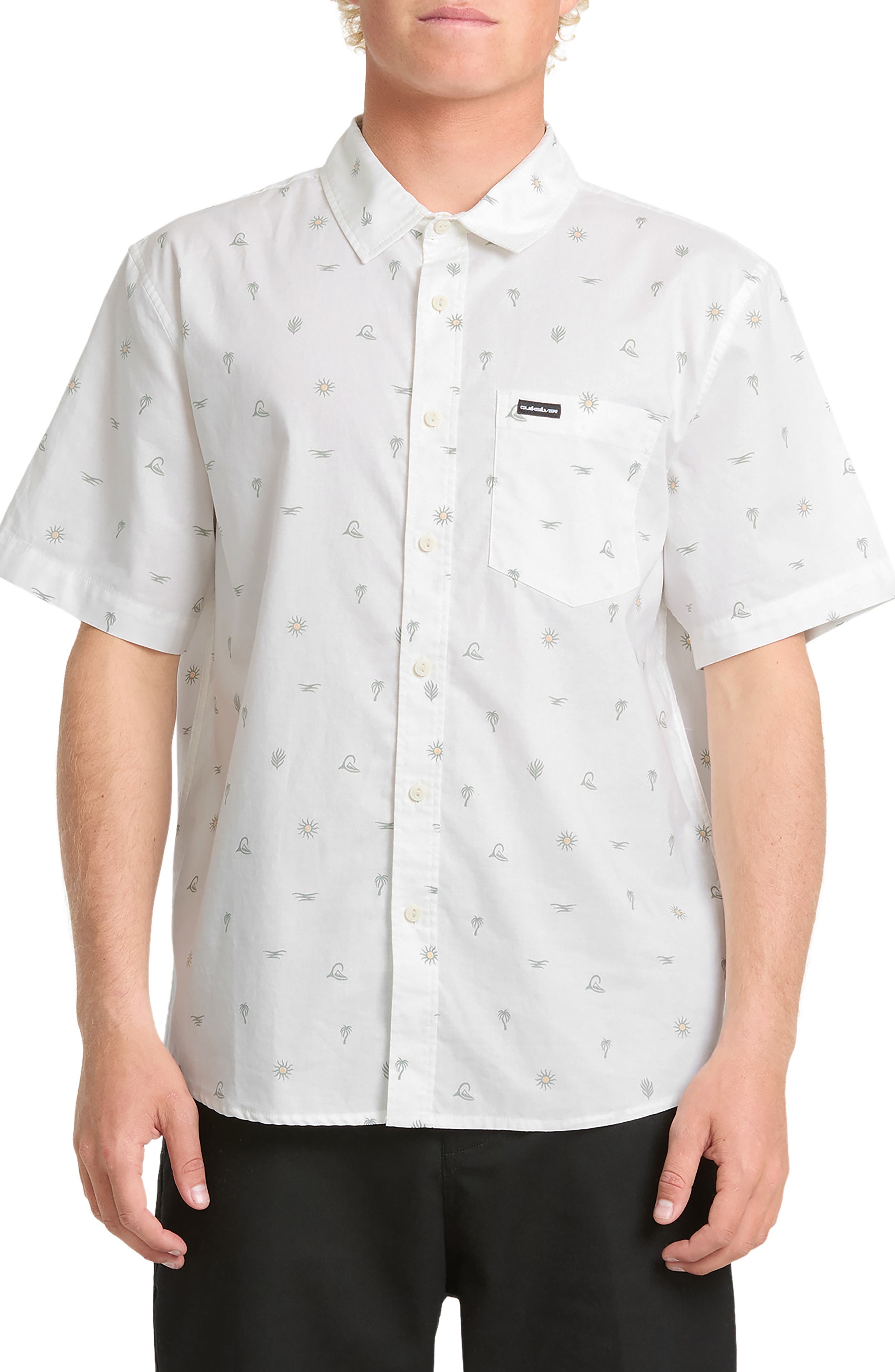 Quiksilver Beach Daze Classic Short Sleeve Button Up Shirt (Men ...