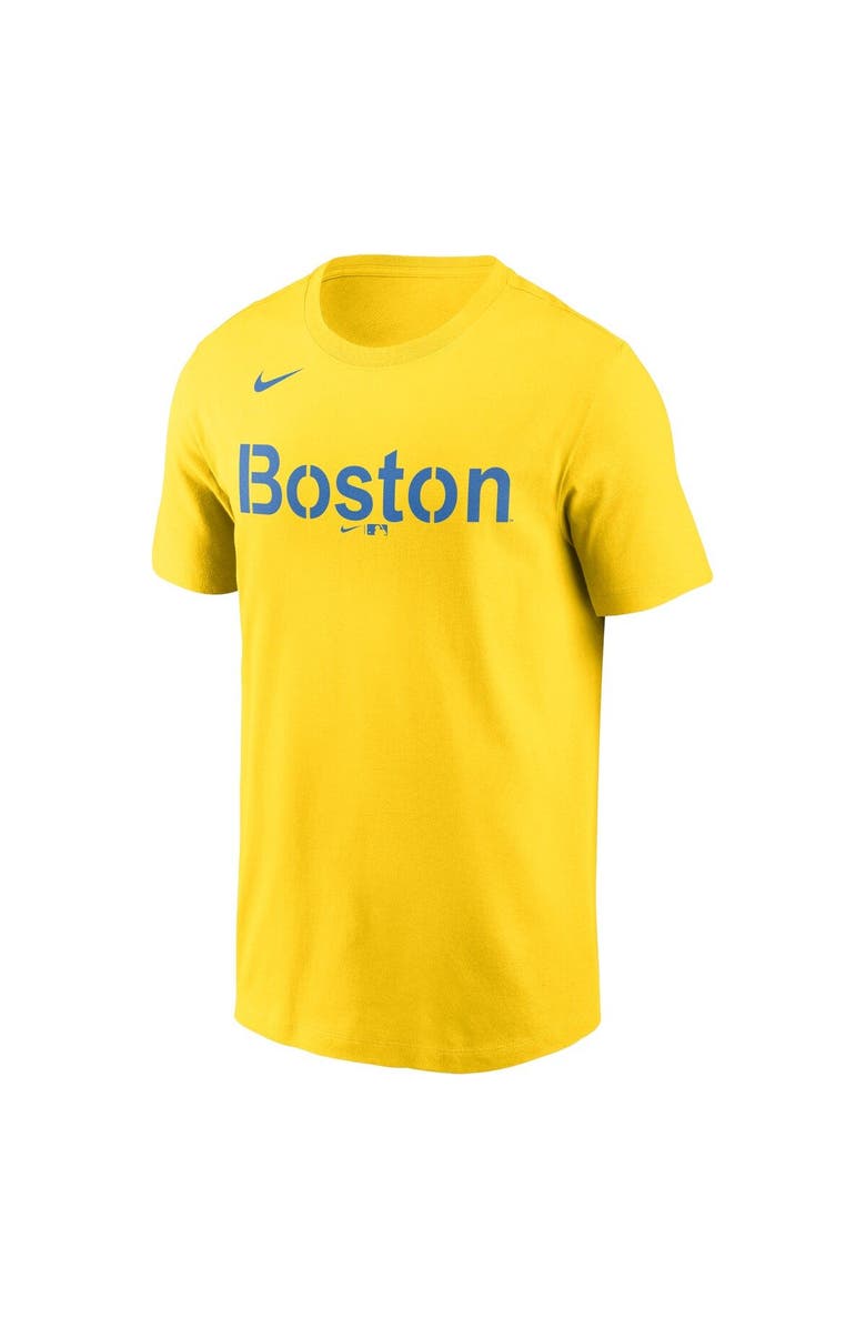 Nike Men's Nike Enrique Hernandez Gold Boston Red Sox City Connect Name & Number T-Shirt, Alternate, color, 