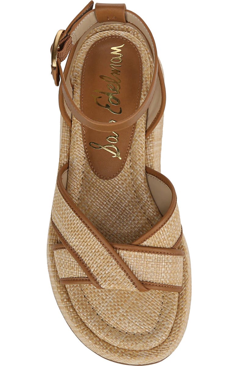 Sam Edelman Nylie Woven Wedge Platform Sandal, Alternate, color, Bleached Beechwood/ Saddle