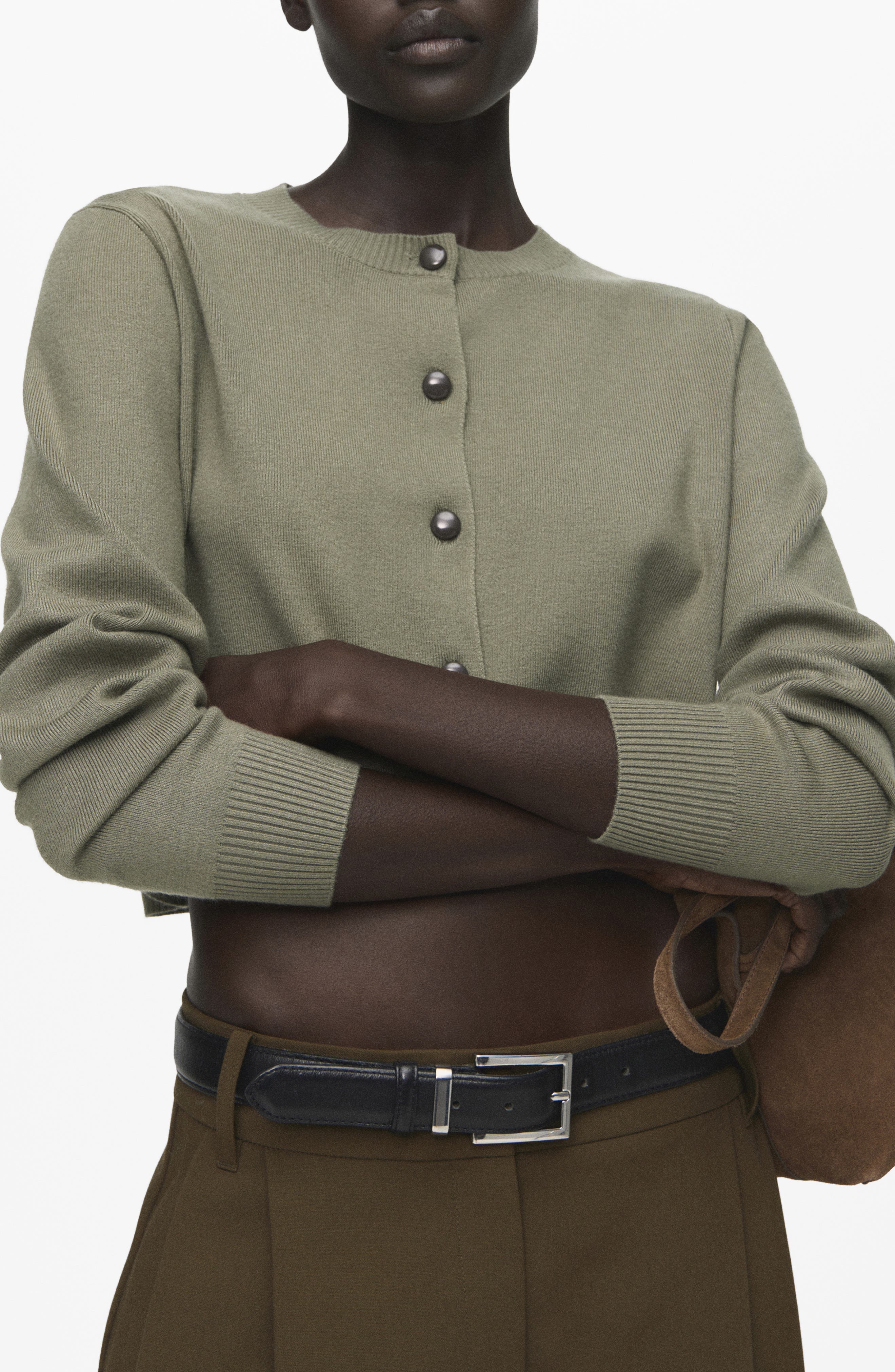 Crewneck Crop Cardigan
