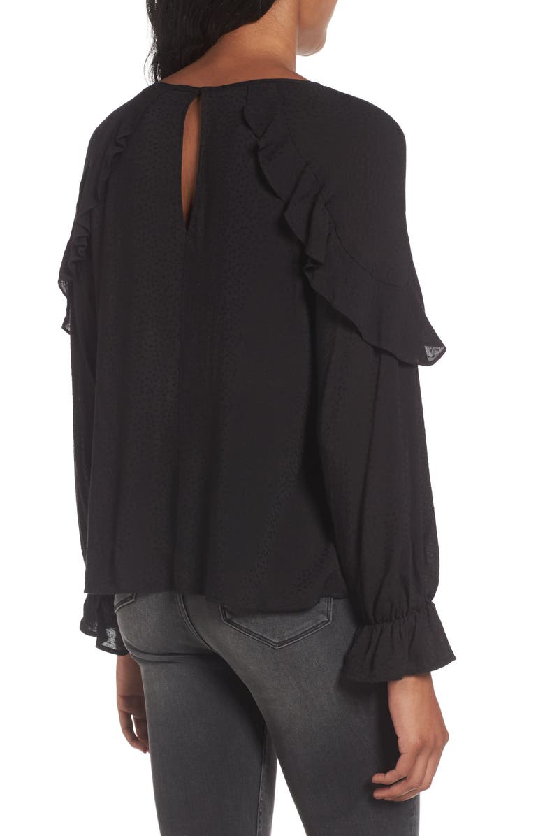 All in Favor Textured Ruffle Blouse, Alternate, color, 