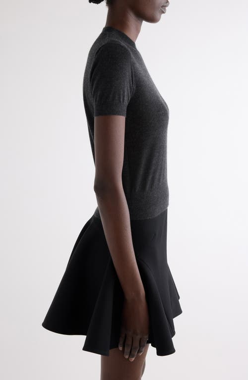 Givenchy Short Sleeve Silk Sweater In Gray
