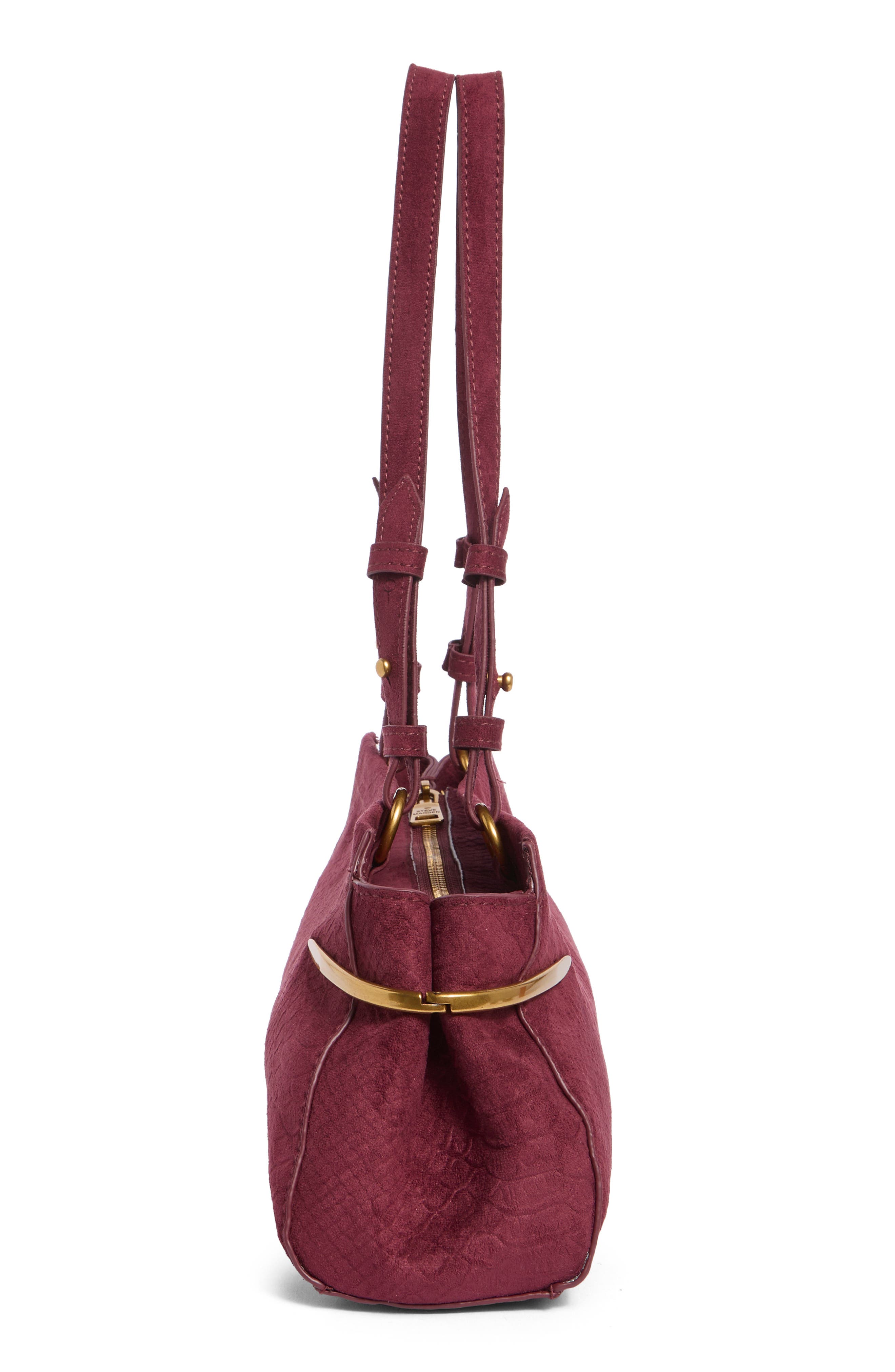 Bcolby Croc Embossed Faux Suede Shoulder Bag, Alternate, color, BLOODSTONE CROCO EMBOSS SUEDE
