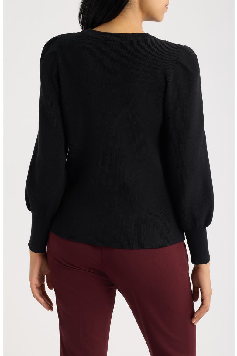 Puff Shoulder Sweater, Alternate, color, ANNE BLACK