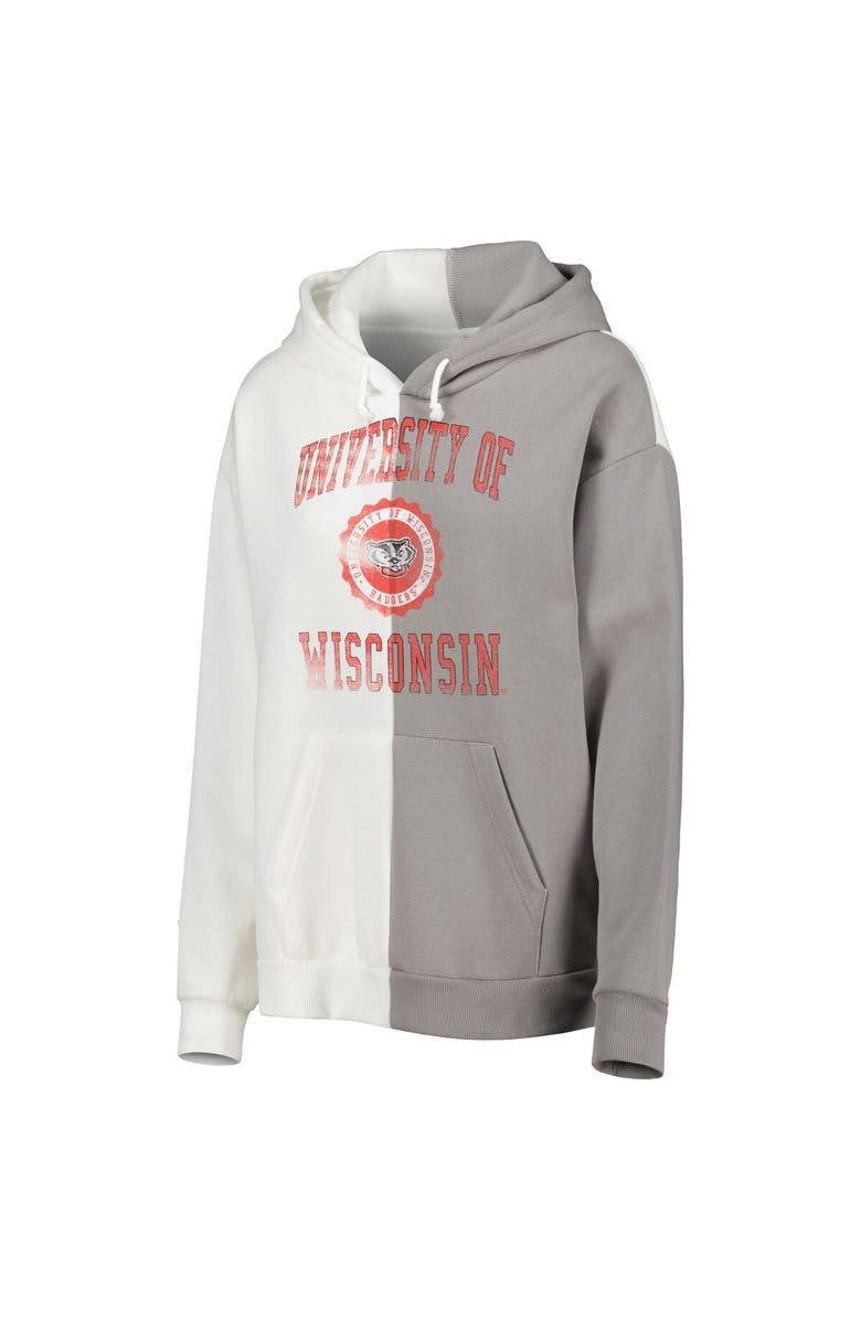 GAMEDAY COUTURE Women's Gameday Couture Gray/White Wisconsin Badgers Split Pullover Hoodie, Alternate, color, White