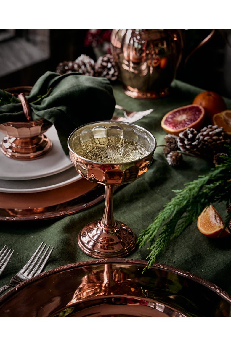 Vintage-Inspired Copper Coupe Glasses, Alternate, color, Copper