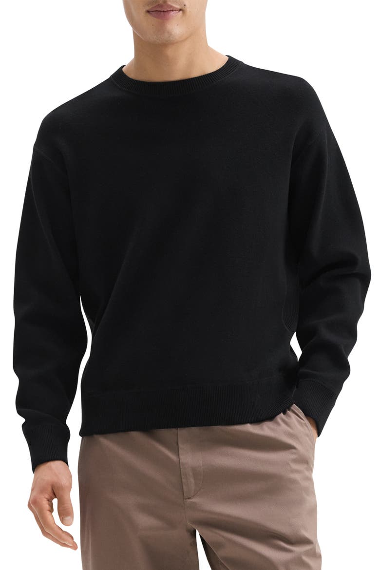 Relaxed Fit Crewneck Sweater, Main, color, BLACK