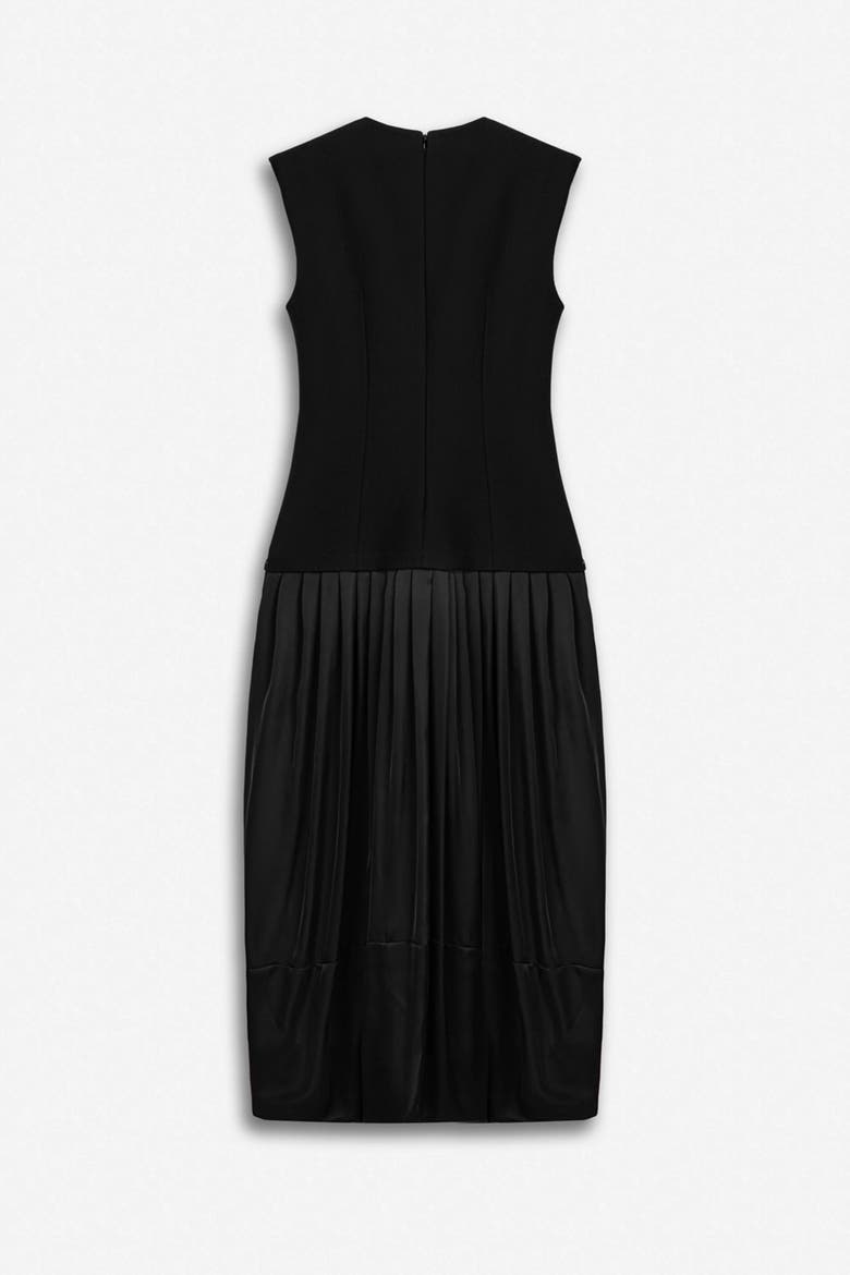 Cap Sleeve Bubble Hem Dress, Alternate, color, Black