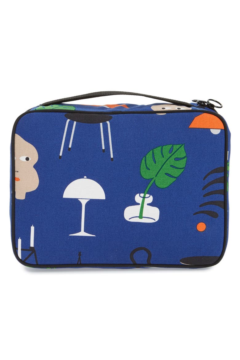 Beauty Multi Block Print Cosmetics Pouch, Alternate, color, BLUE