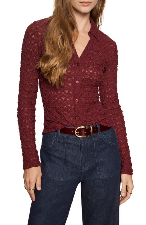 Dreamgirl Lace Button-Up Shirt