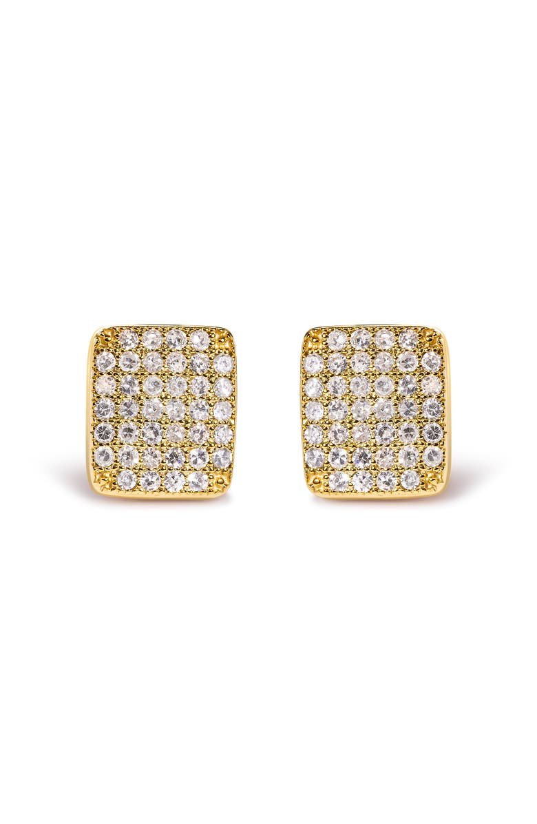 Haus of Brilliance 14K Yellow Gold 1/2 Ct Diamond Square Shaped Composite Cluster Stud Earrings, Main, color, Yellow