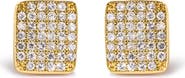 Haus of Brilliance 14K Yellow Gold 1/2 Ct Diamond Square Shaped Composite Cluster Stud Earrings