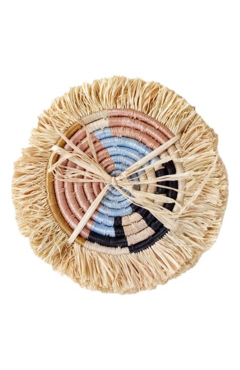 Abstract Form Fringe Set of 4 Coasters