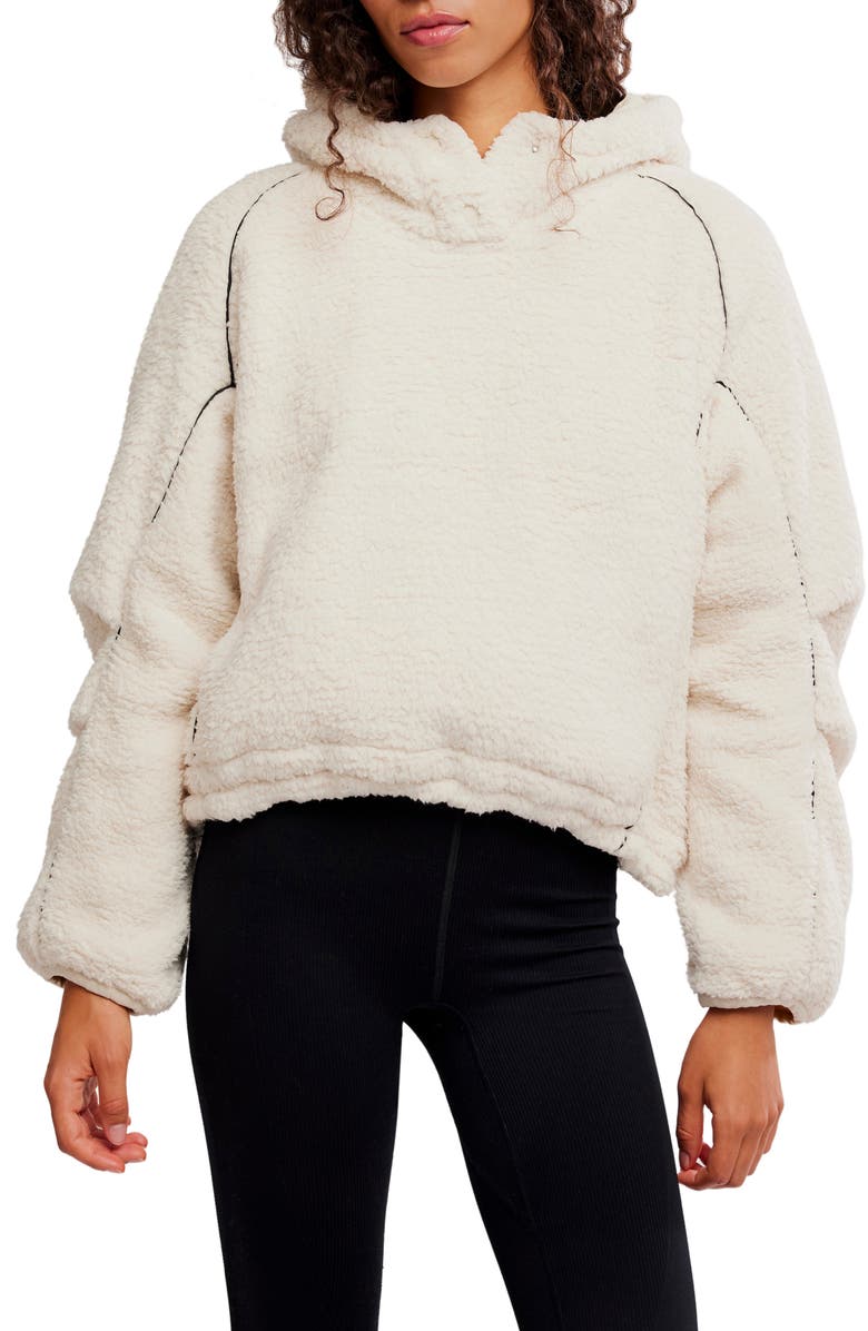 Free People FP Movement Free Flow Fleece Hoodie, Main, color, Birch Tree
