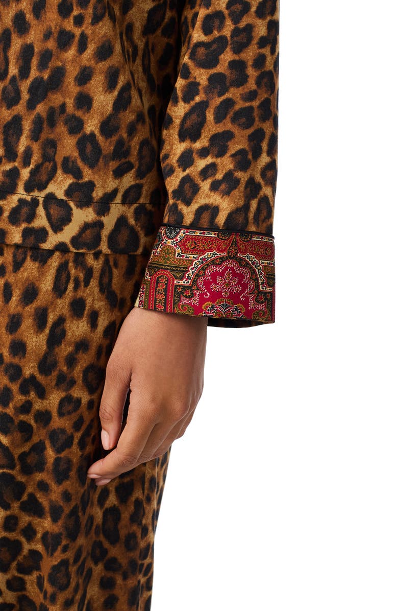 Lauren Ralph Lauren Leopard Cotton Blend Pajamas, Alternate, color, Leopard