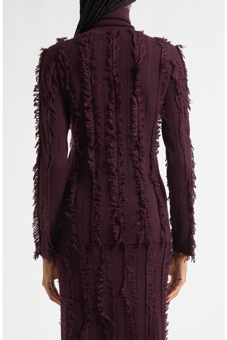 Nico Fringe Stripe Merino Wool Turtleneck Sweater, Alternate, color, PINEAU