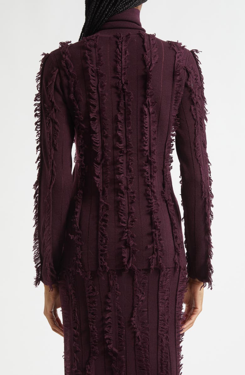 ZANKOV Nico Fringe Stripe Merino Wool Turtleneck Sweater, Alternate, color, Pineau