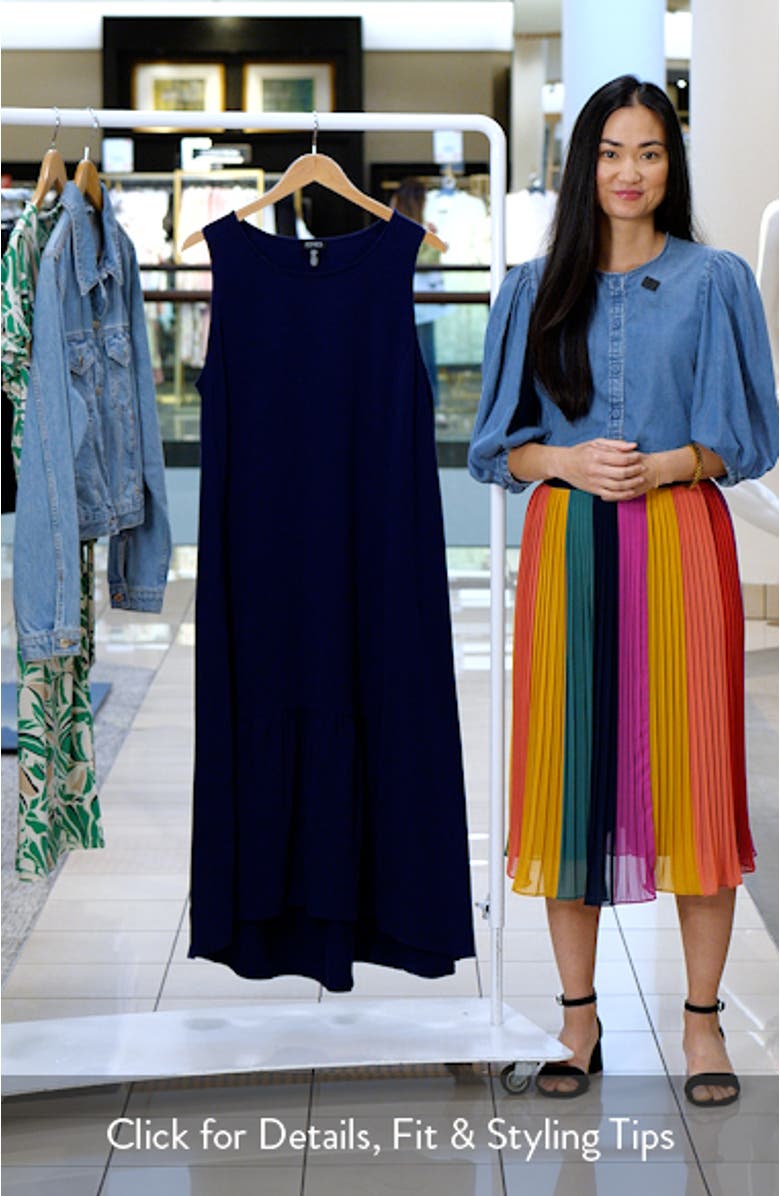 Sleeveless Stretch Cotton High-Low Dress, sales video thumbnail