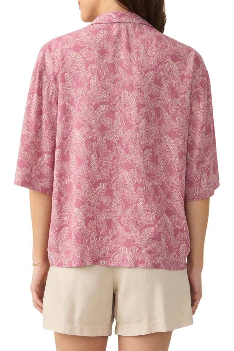 Cabana Short Sleeve Shirt, Alternate, color, DUSTY ROSE BANANA LEAF