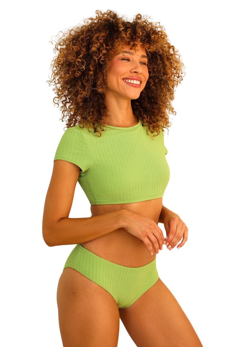 Siren Moderate Swim Bikini Bottom, Alternate, color, Avocado