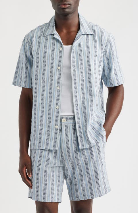 Didcot Stripe Cotton Dobby Camp Shirt