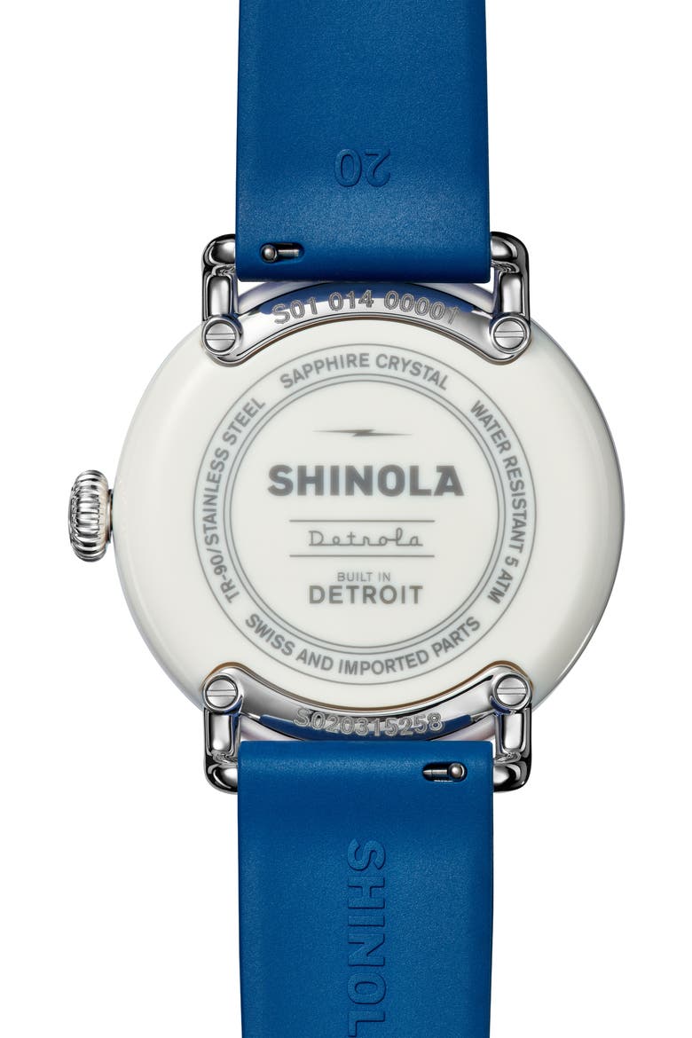 Detrola Rubber Strap Watch, 41mm, Alternate, color, BLUE