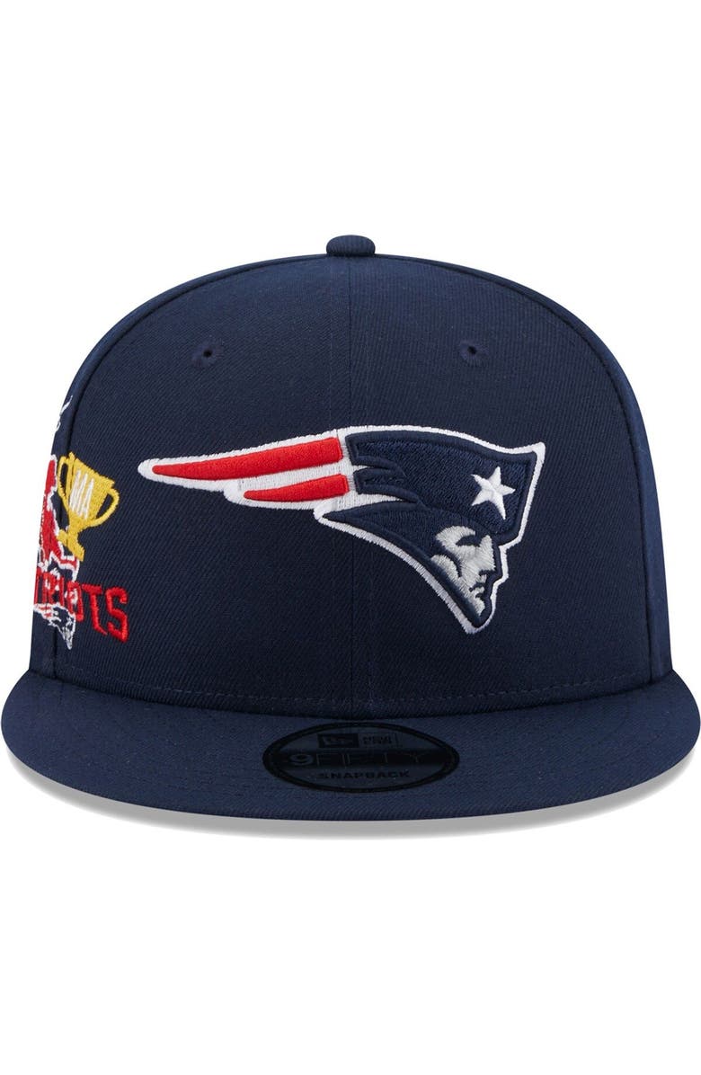 New Era Men's New Era Navy New England Patriots Icon 9FIFTY Snapback Hat, Alternate, color, 