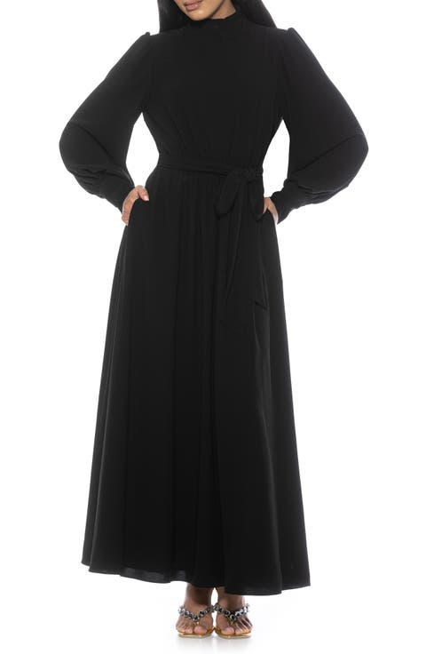 Saliah Mockneck Blouson Sleeve Dress