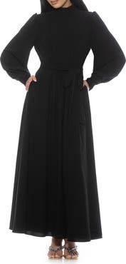 Alexia Admor Saliah Mockneck Blouson Sleeve Dress