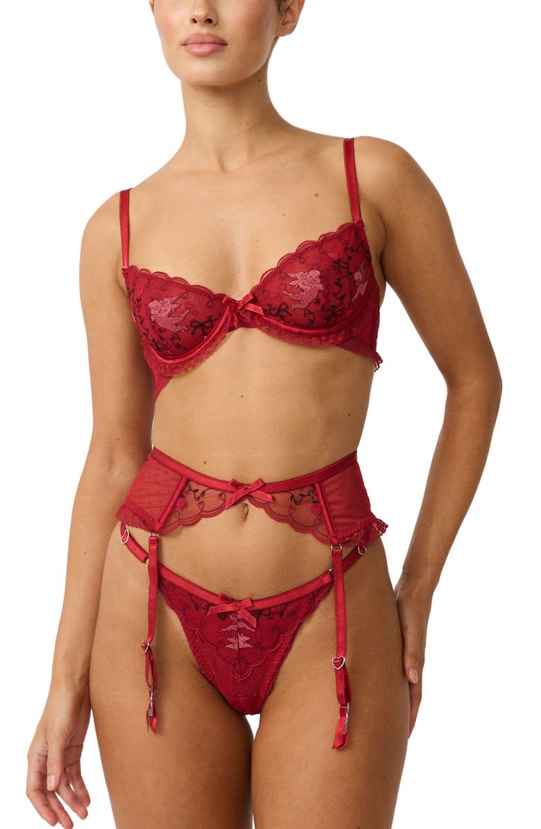 Kat The Label Cupid Underwire Bra, Alternate, color, Red