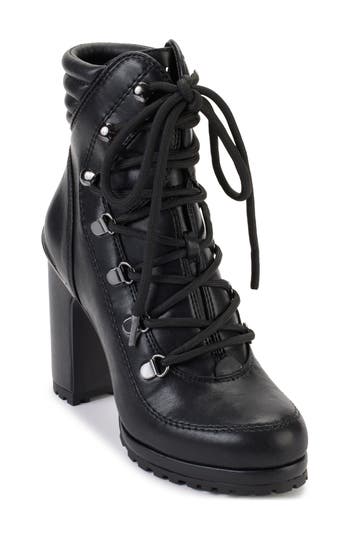 Dkny Lenni Lace-up Platform Bootie In Black