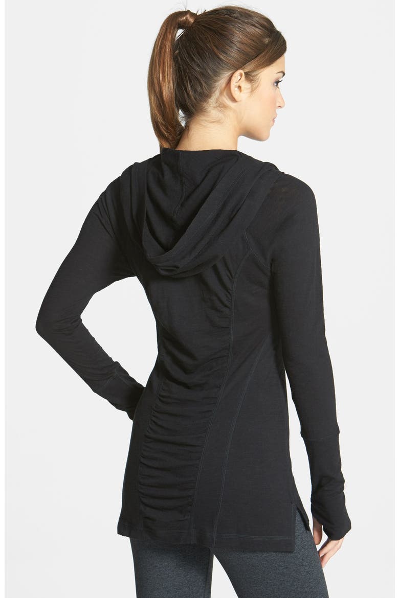 'All Shirred Up Too' Pullover, Alternate, color, BLACK