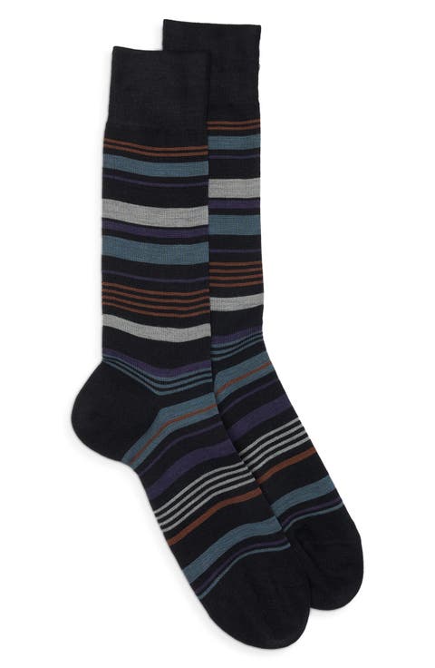 Hamnet Stripe Wool Blend Dress Socks