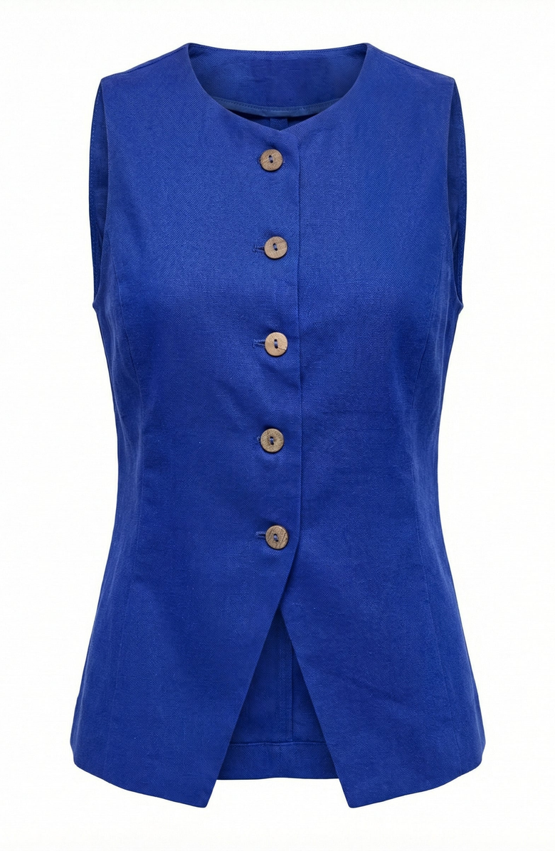 Modenaire Sleeveless Asymmetrical Tailored Vest, Alternate, color, Royal Blue