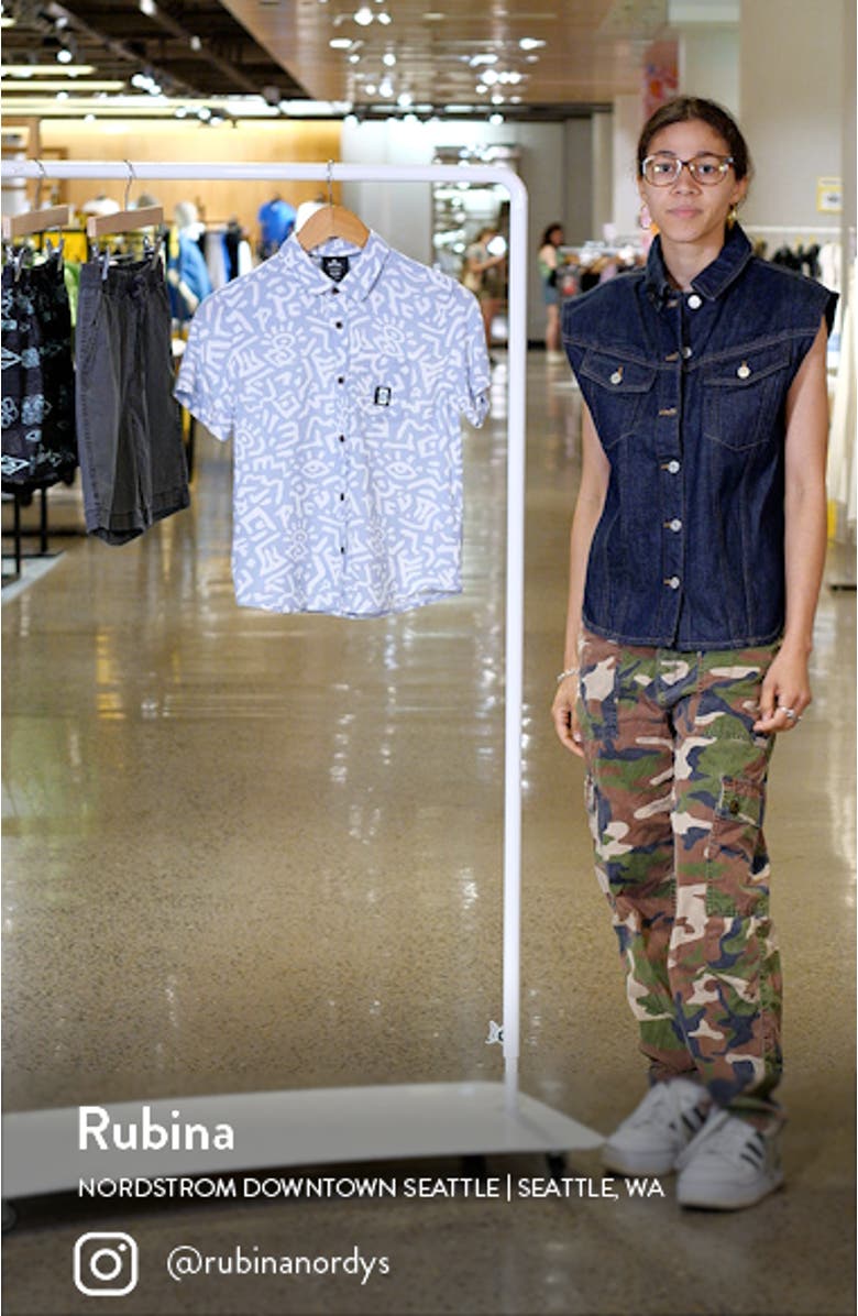 Kids' Search Short Sleeve Button-Up Shirt, sales video thumbnail