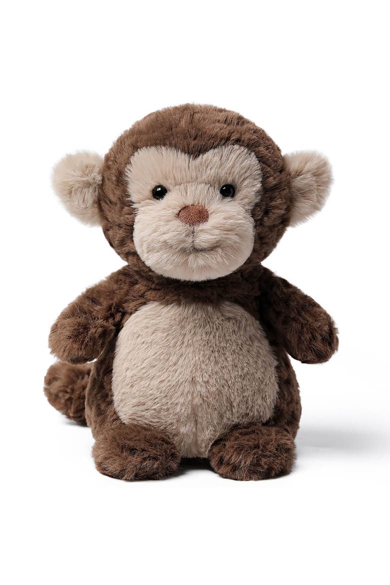 7 Inch Little Naughty Monkey Weighted Stuffed Animal, Main, color, Brown