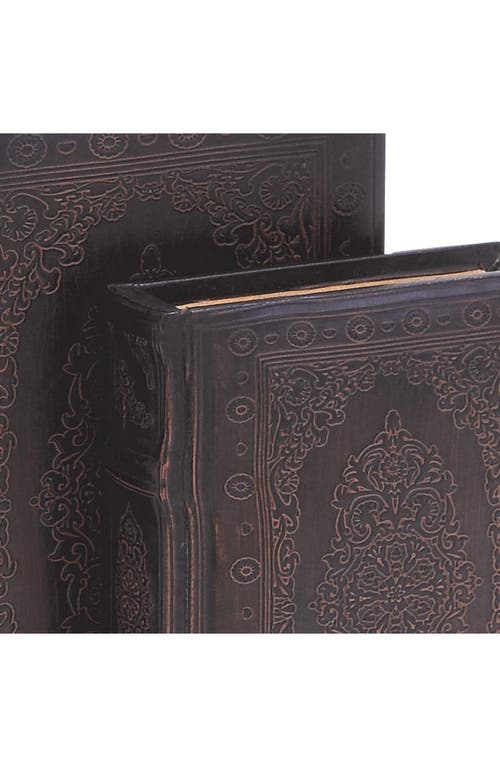 Sonoma Sage Home Faux Wood Set Of 3 Storage Book Boxes In Dark Brown