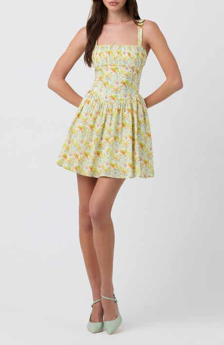 ASTR the Label Ruched Bodice Cotton Dress