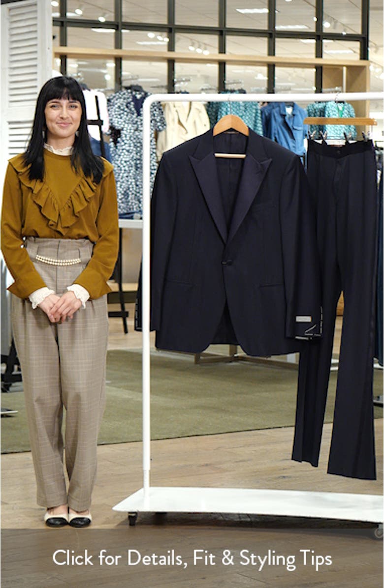 Contemporary Regular Fit Navy Wool Blend Tuxedo, sales video thumbnail