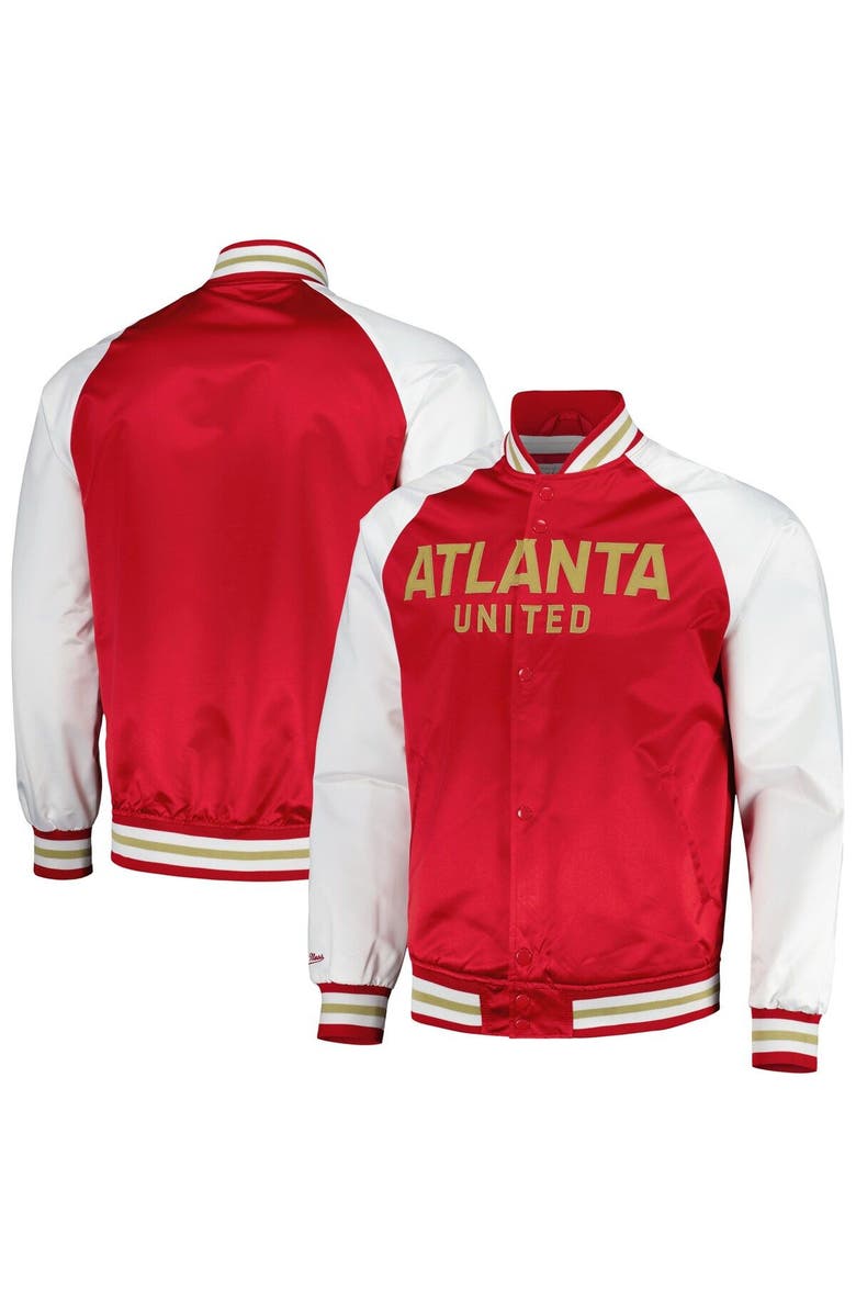 Mitchell & Ness Men's Mitchell & Ness Red Atlanta United FC Satin Raglan Full-Snap Jacket, Main, color, 