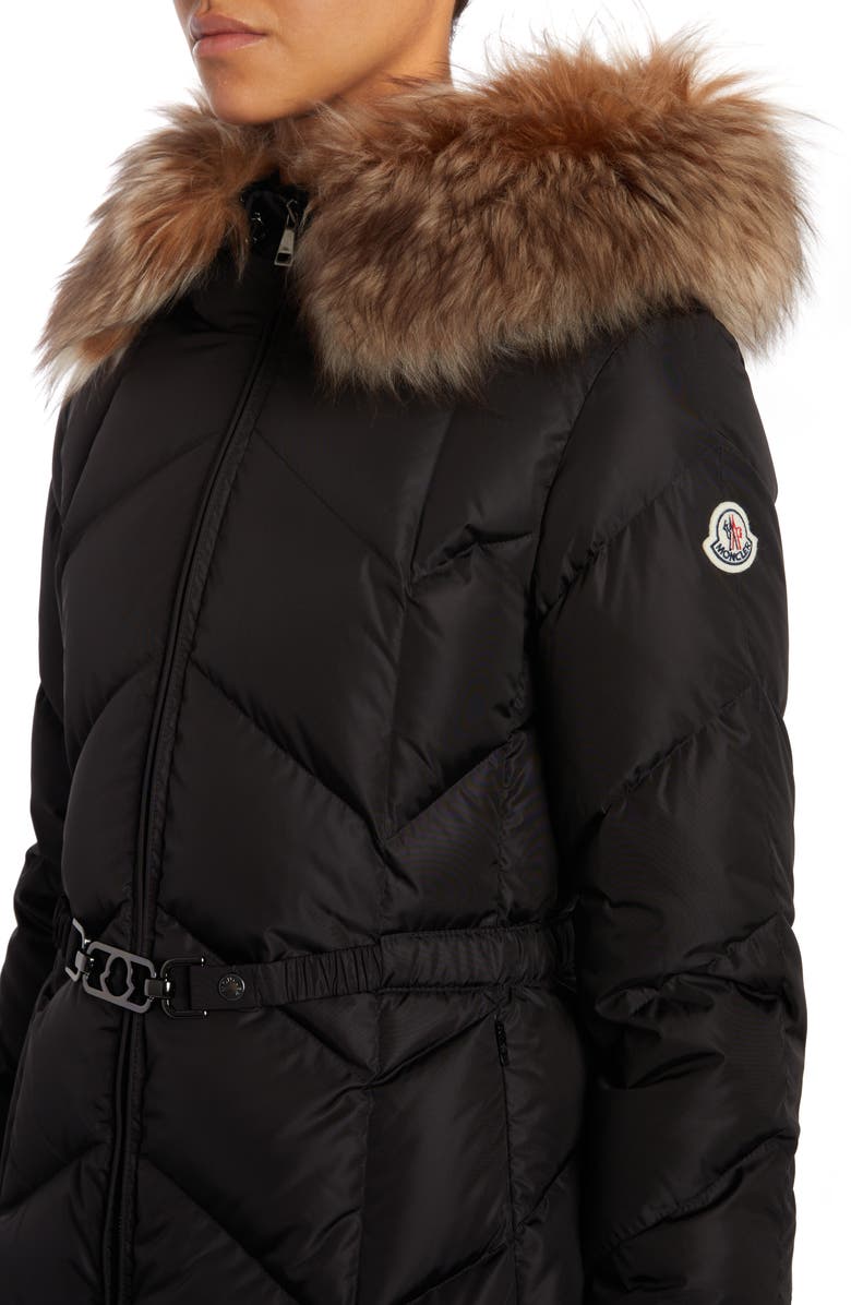 Moncler Loriot Down Jacket with Removable Genuine Shearling Trim, Alternate, color, 
