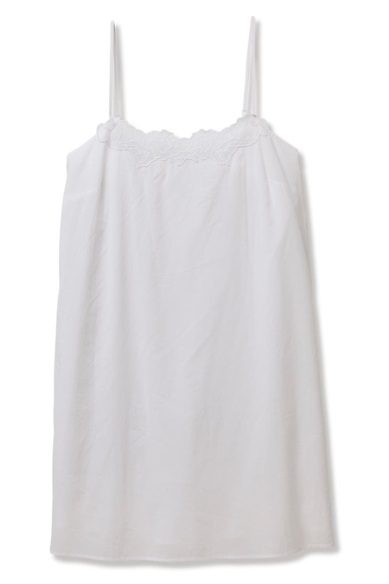 Fleur Cotton Voile Slip Nightgown, Main, color, WHITE