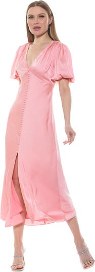 Lorelei V-Neck Bubble Sleeve Midi Dress