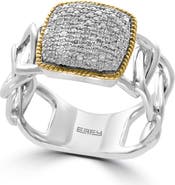 EFFY Two-Tone Pavé Diamond Cushion Ring