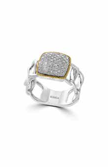 EFFY Two-Tone Pavé Diamond Cushion Ring