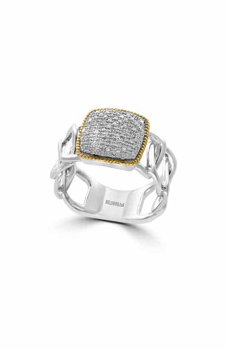 EFFY Two-Tone Pavé Diamond Cushion Ring