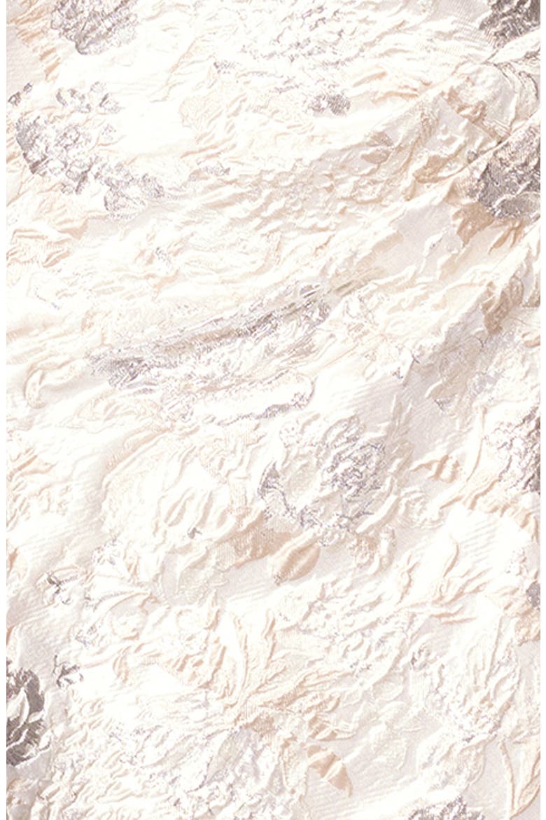 Metallic Floral Jacquard One-Shoulder Sheath Cocktail Dress, Alternate, color, CHAMPAGNE
