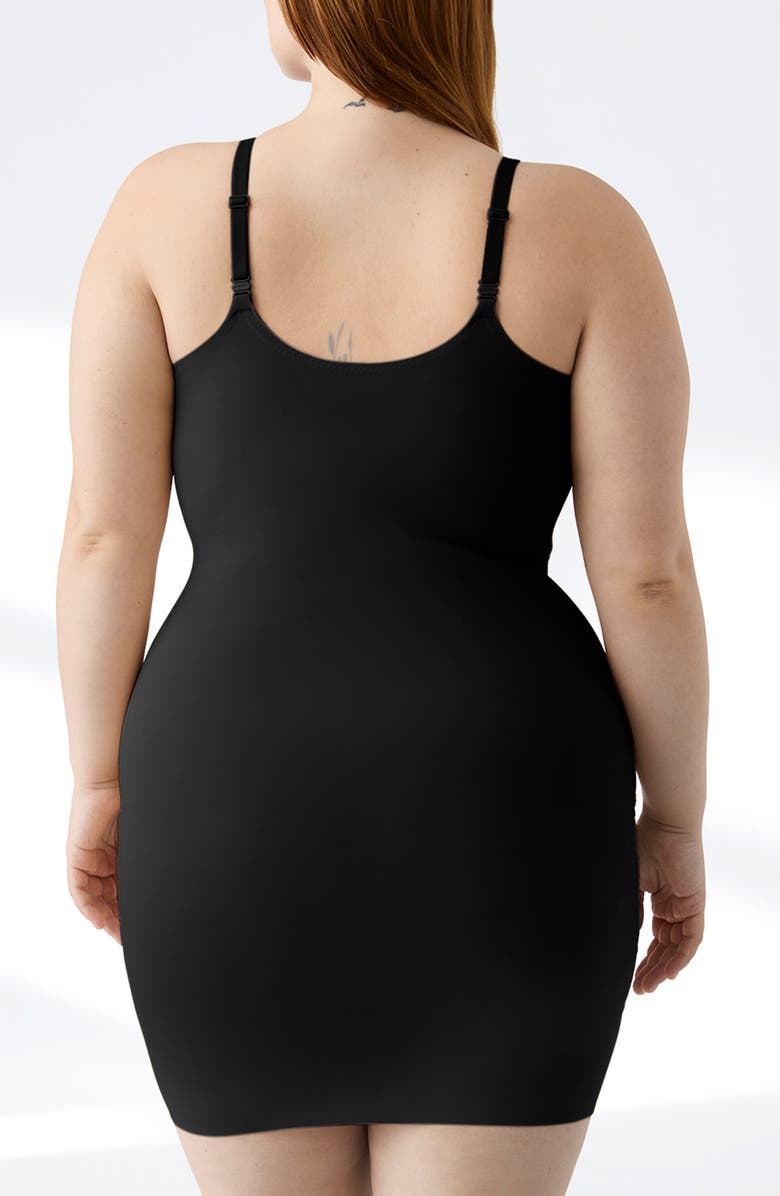 True & Co True Body Every Day Smoothing Slip Dress, Alternate, color, Black