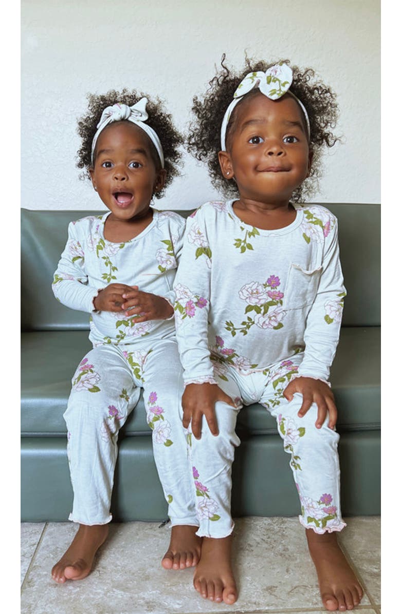 Everly Grey Charlie Fitted Long Sleeve 3-Piece Pajamas, Alternate, color, Peony